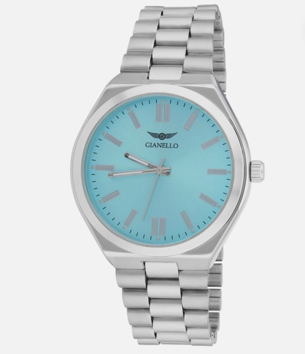 Gianello Presidential Prestige 42mm Blue & Silver Link Watch GNL7922SS NIB